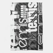 Tennis; Zwarte & Donkergrijze strepen Theedoek (Verticaal)