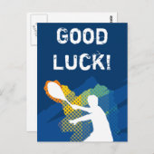 Tennisansichtkaart met de tekst 'Succes' Briefkaart (Voorkant / Achterkant)