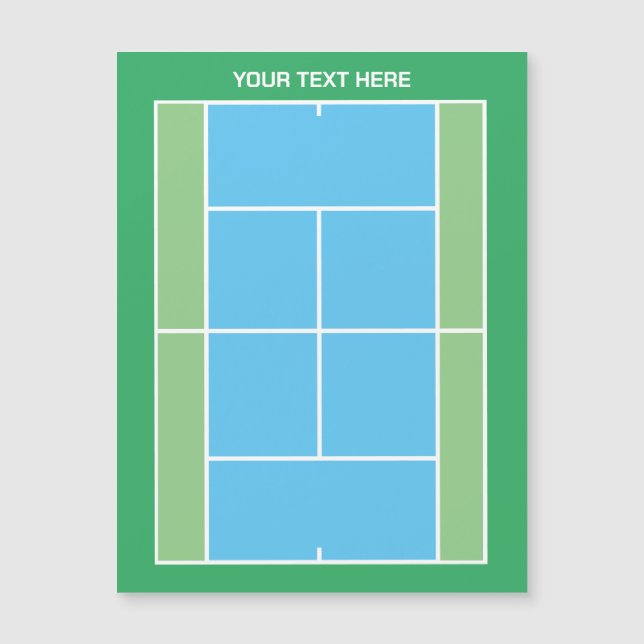 Tennisbaan afmetingen tekening magnetische kaart (Voorkant)