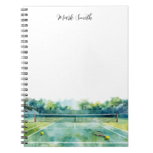 Tennisbaan aquarel notitieboek