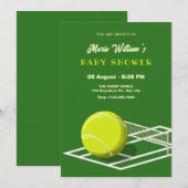 Tennisbaan baby shower kaart (Voorkant / Achterkant)