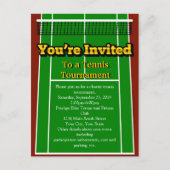 Tennisbaan lay-out Graphic, u bent uitgenodigd Uitnodiging Briefkaart (Voorkant)
