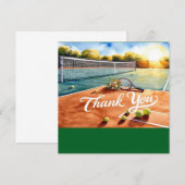 Tennisbaan met dank aan de rechtbank bedankkaart (Voorkant / Achterkant)