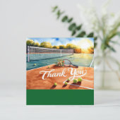 Tennisbaan met dank aan de rechtbank bedankkaart (Staand voorkant)