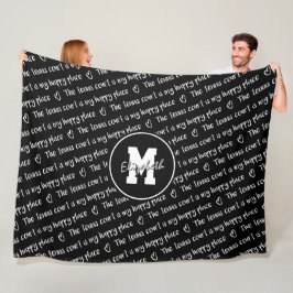 tennisbaan mijn gelukkige plek zwart fleece deken