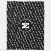 tennisbaan mijn gelukkige plek zwart fleece deken (Voorkant)