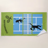 Tennisbaan ontwerp personaliseren strandlaken (Voorkant)