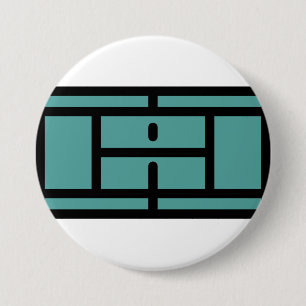 tennisbaan ronde button 7,6 cm