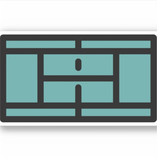 tennisbaan sticker (Voorkant)