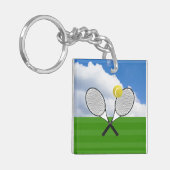 Tennisbaan & TENNIS RACKETS Sleutelhanger (Voorkant Links)