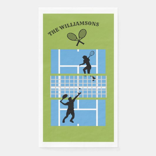Tennisbaanontwerp Personaliseer Servet (Voorkant)