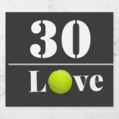 Tennisbal 30e verjaardag met liefde sparkling wijnetiket (Enkel label)