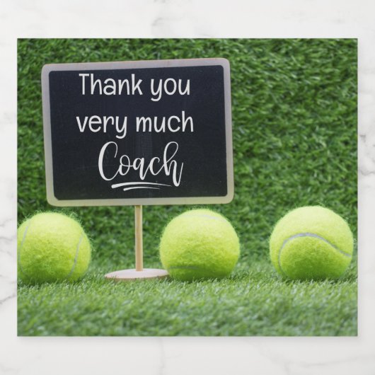 Tennisbal Dank u Coach Dank u Sparkling Wijnetiket (Enkel label)