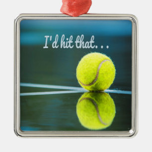 Tennisbal die ik leuk vind Grappig Cadeau Metalen Ornament