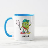 Tennisbal Donut Karakter – Grappige Retro S Mok (Links)