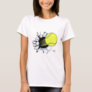 tennisbal door t-shirt