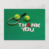 Tennisbal en bedankt woord op groen briefkaart (Voorkant)