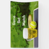 Tennisbal en glas bier wedstrijd spandoek (Verticaal)