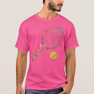 Tennisbal En Racket Gelukkige Stippen Dag Jongens T-shirt