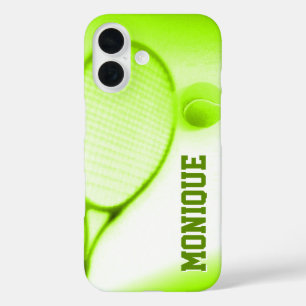 Tennisbal en racket sport groen iPhone 16 hoesje