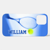Tennisbal en racket sporten blauw geel Case-Mate iPhone case (Achterkant (horizontaal))