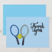 Tennisbal en rackets blauw kaart (Voorkant / Achterkant)