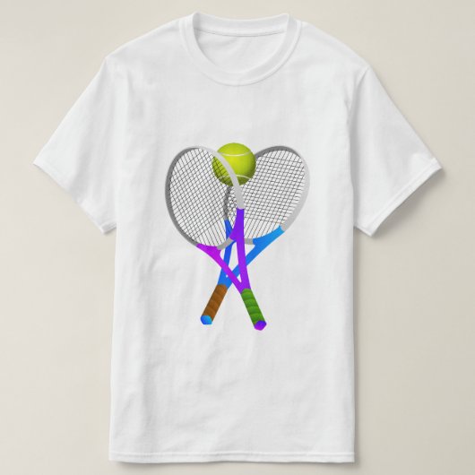 Tennisbal en Rackets T-shirt (Design voorkant)