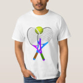 Tennisbal en Rackets T-shirt (Voorkant)