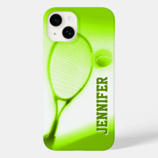 Tennisbal en racketsport, groene telefoontas Case-Mate iPhone 14 hoesje