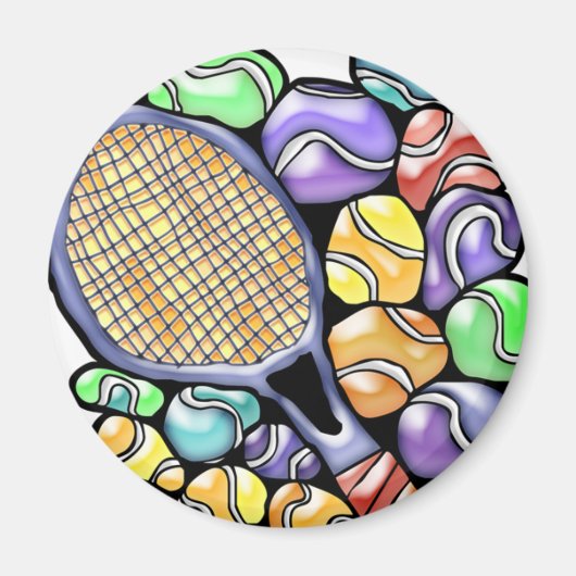 Tennisbal en Racquet Magnet (Voorkant)