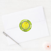 Tennisbal; heldere groene camo, camouflage ronde sticker (Envelop)