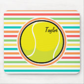 Tennisbal; heldere regenboogstrepen muismat (Voorkant)