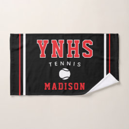 Tennisbal-icoon, aangepaste naam & school, teamcad handdoek