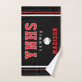 Tennisbal-icoon, aangepaste naam & school, teamcad handdoek (Handdoek)