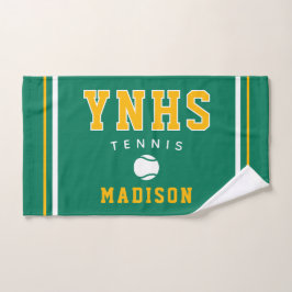 Tennisbal-icoon, aangepaste naam & school, teamcad handdoek
