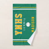 Tennisbal-icoon, aangepaste naam & school, teamcad handdoek (Handdoek)