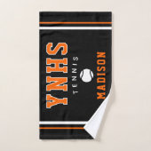 Tennisbal-icoon, aangepaste naam & school, teamcad handdoek (Handdoek)