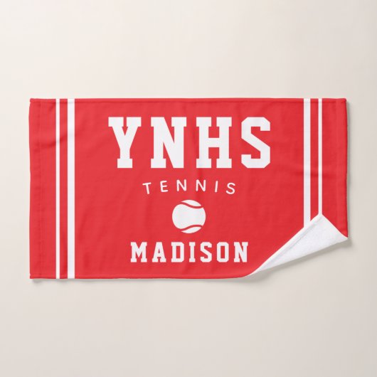 Tennisbal-icoon, aangepaste naam & school, teamcad handdoek (Handdoek)