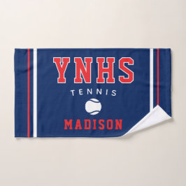 Tennisbal-icoon, aangepaste naam & school, teamcad handdoek