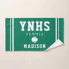 Tennisbal-icoon, aangepaste naam & school, teamcad handdoek