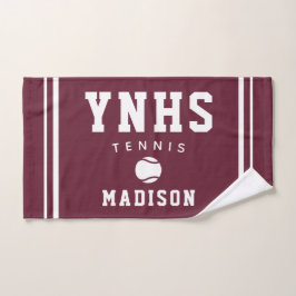 Tennisbal-icoon, aangepaste naam & school, teamcad handdoek