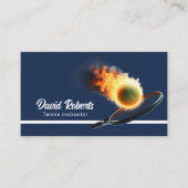 Tennisbal in Fire Professionele Tenniscoach Marine Visitekaartje (Voorkant)