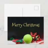Tennisbal Kerst en ornament sneeuwvlok Briefkaart (Voorkant / Achterkant)