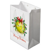 Tennisbal Kerst Medium Cadeauzakje (Voorkant Gekanteld)