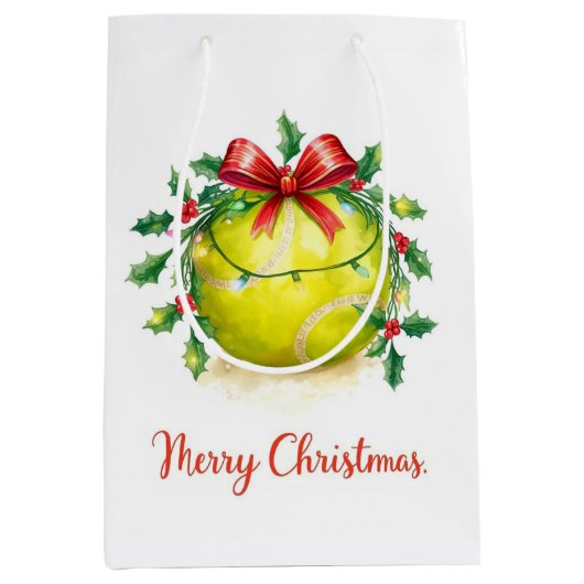 Tennisbal Kerst Medium Cadeauzakje (Voorkant)