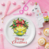 Tennisbal Kerst Papieren Bordje (Feest)