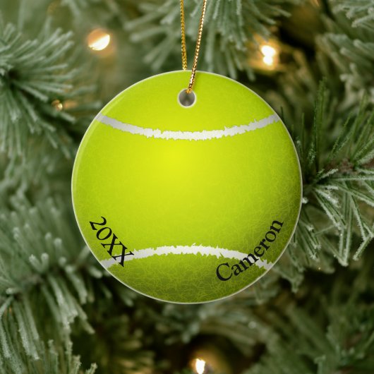 Tennisbal Kerstmis Keramisch Ornament (Boom)