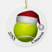 Tennisbal Kerstmis Keramisch Ornament (Voorkant)