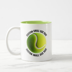 Tennisbal & Kleine Tekst LIME GROEN 325ml Custom Tweekleurige Koffiemok