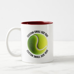 Tennisbal & Kleine Tekst MAROON 11oz Aangepast Tweekleurige Koffiemok